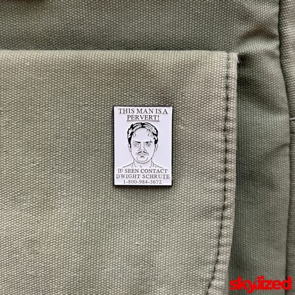 Dwight Schrute Wanted Poster Lapel Pin