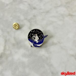 Whale-Riding Astronaut Lapel Pin